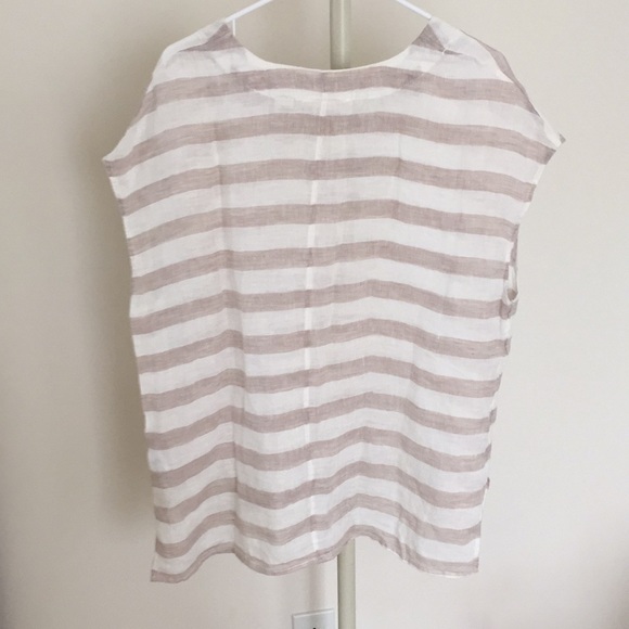 Cynthia Rowley | Linen Striped Shirt | Size Large - Picture 3 of 3